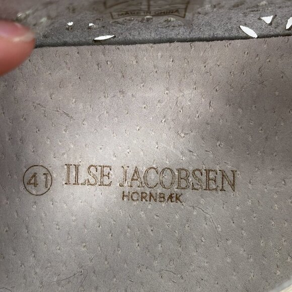 Ilse Jacobsen Hornbaek Women's Slip on Shoes Cut Out Floral Gold Size 41 - Picture 13 of 13